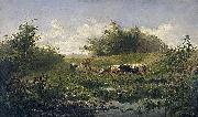 Gerard Bilders Cows at a pond Spain oil painting artist